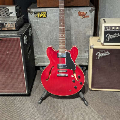 Gibson Dot ES-335 Semi-Hollow Electric Guitar w/Case - Satin Red (2005) for sale