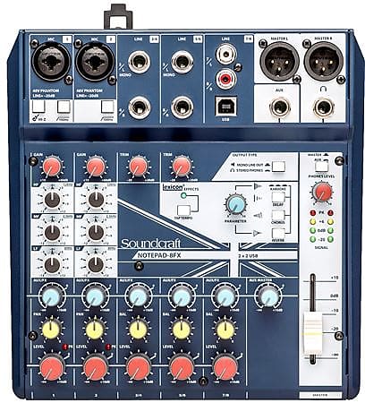 SoundCraft Notepad-8FX Analog Mixer With USB I/O And Lexicon Effects image 1