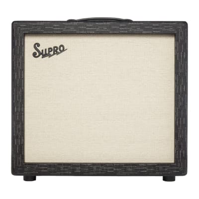 Supro 1732 Royale 75W 1x12-Inch Extension Cabinet Amplifier with High-Power Driver, Delivers Mid-Range Punch and Sparkling Articulation (Black Scandia) for sale