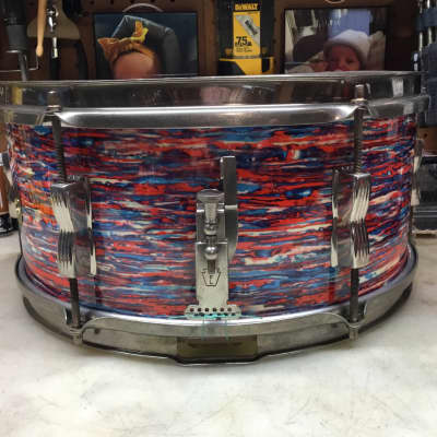 Ludwig WLF 6.5”x14” Snare Drum 1950’s Red Psychedelic Mod Fade image 1