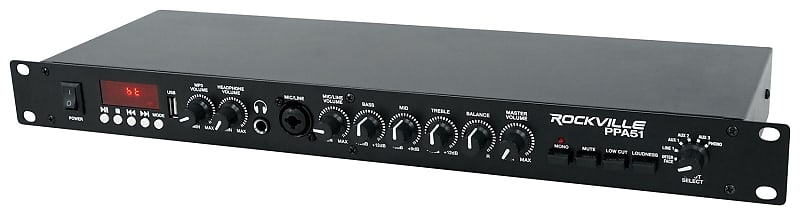 Rockville PPA52 Preamp Pro 1U Pre-Amplifier W/Bluetooth/B/Computer Interface