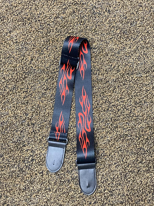 Wolve Red Flame adjustable Guitar Strap