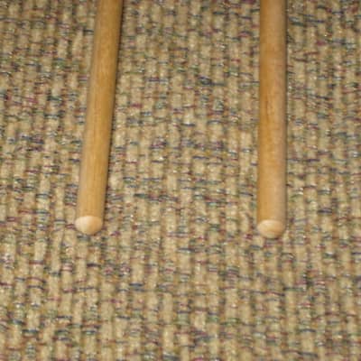 one pair new old stock (but ONE head has visible impressions) Mike Balter MB8B (8B) Hard Keyboard Mallets, 7/8" rosewood round HEADS and natural birch HANDLES - mid to late 1990s (+ packaging) Unwound Series image 11