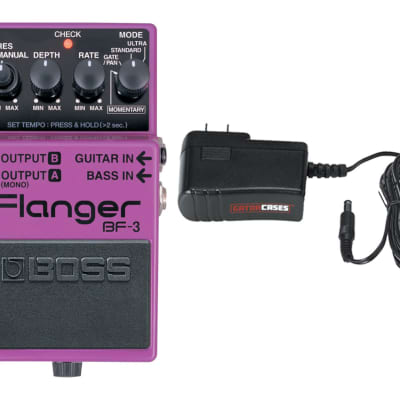 Boss BF-3 Stereo Flanger + Gator 9V Power Supply Combo for sale