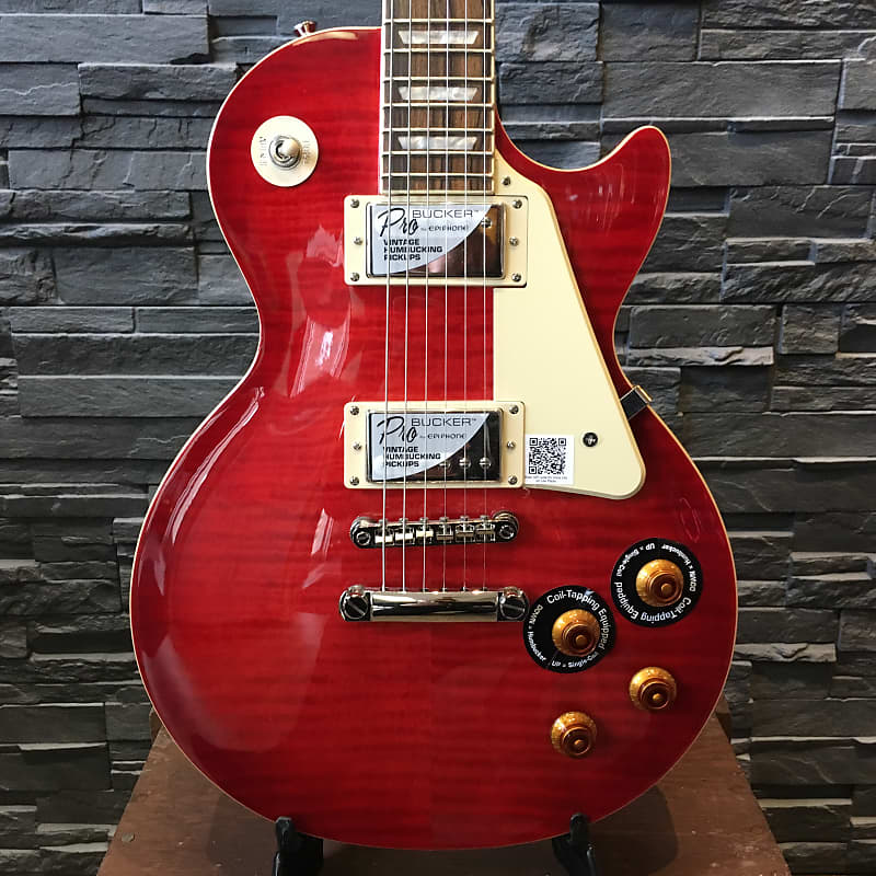 Epiphone Les Paul Standard Plus Top Pro 2019 Blood Orange | Reverb