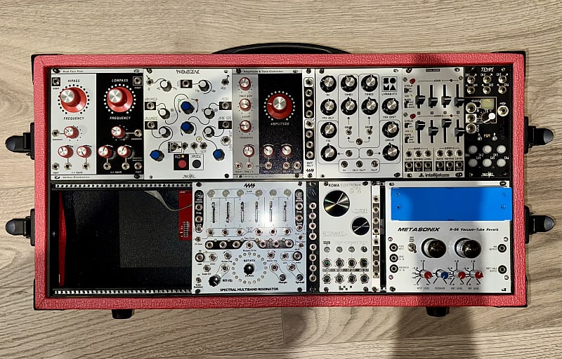 Dark Modular 6U 208hp red Eurorack Case - Red image 1