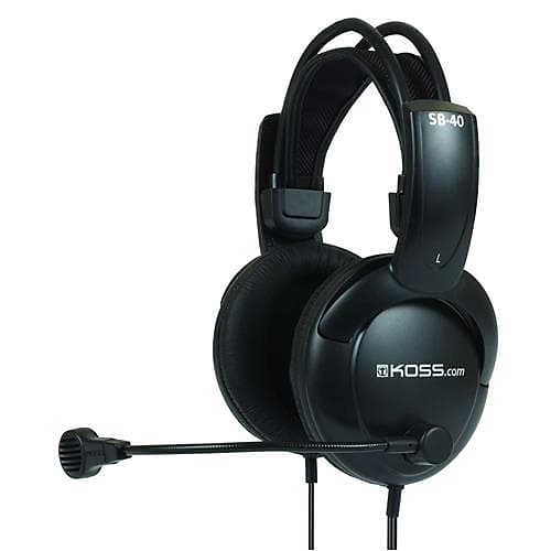 Koss SB40 Computer Headset with Microphone, Black Reverb