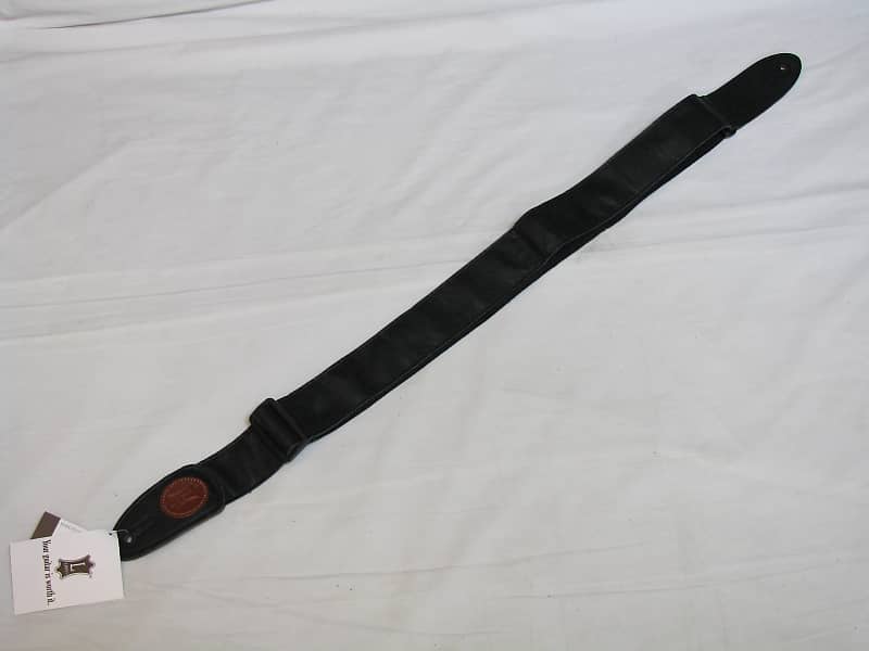 Levy's Basic Garment guitar strap Black leather 2'' wide - NEW image 1