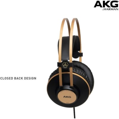 AKG Pro Audio K92 Over-Ear Closed-Back Studio Headphones Black/Gold image 2