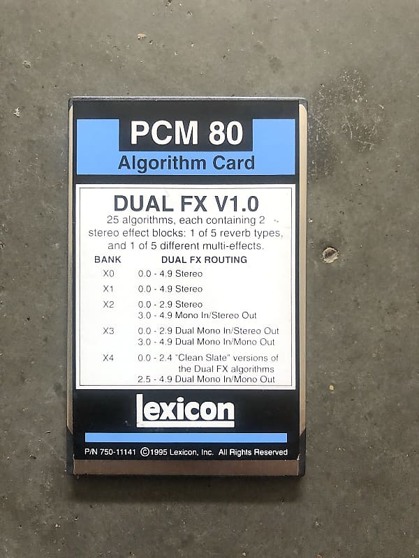 Lexicon PCM 80 Algorithm Dual FX Card V1.0 Digital Effects Reverb