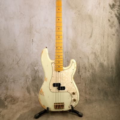 Alnus Bass Luthier made Precision Bass - Aged Olympic White image 1