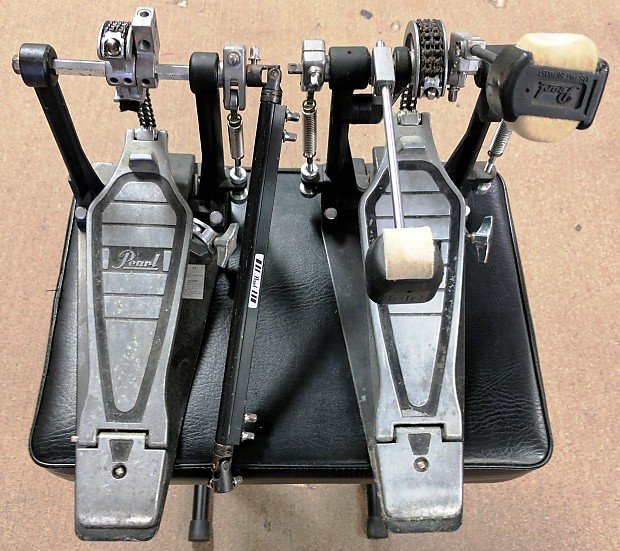 1990's Pearl P201TW Double Bass Drum Pedal, Chain Drive 