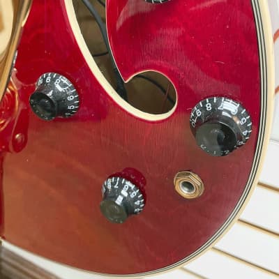 Prestige Musician Pro Semi-Hollow Guitar w/ Case Transparent Red image 7