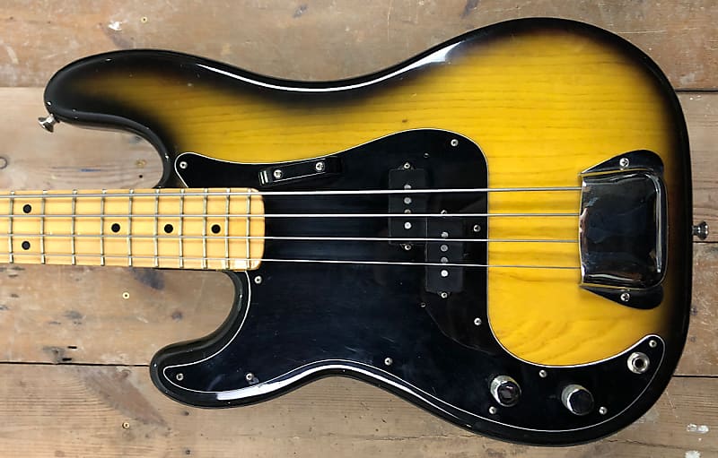 Fender Precision Bass LeftHanded 1977 Sunburst Reverb