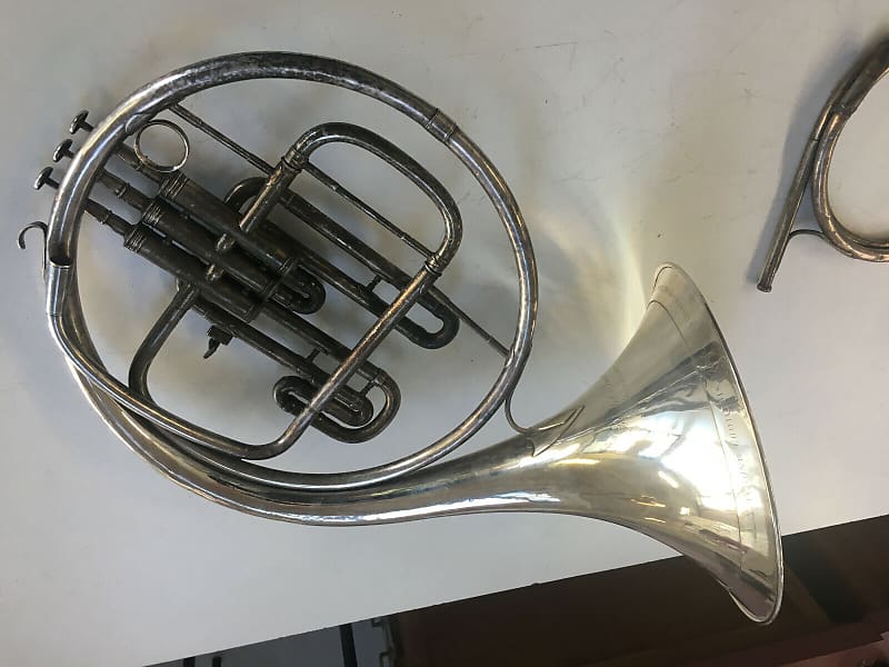 Rare Antique Courtois Piston Valve French Horn, 1920's Reverb