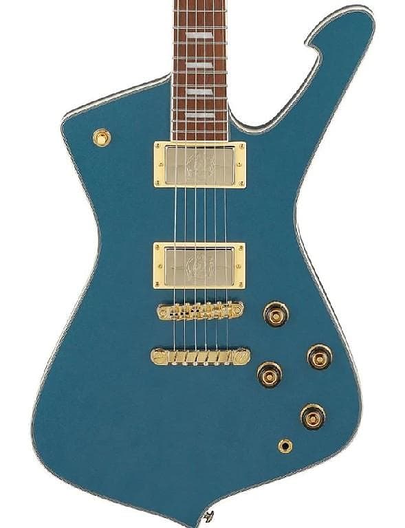 Ibanez Iceman IC420 Electric Guitar - Antique Blue Metallic image 1