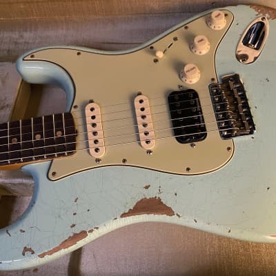 NEW ! 2023 Fender Custom Shop 62 HSS Stratocaster Heavy Relic - Surf Green - Modern Spec Authorized Dealer Handwound P/Us - Only 7.6 lbs image 6