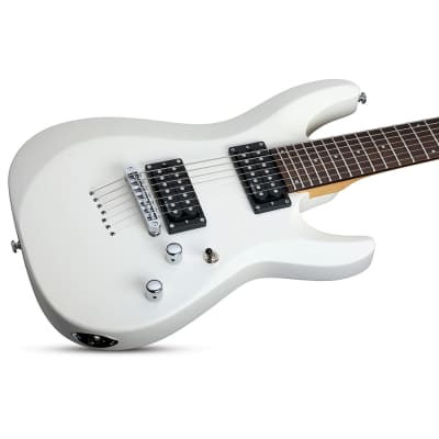 Schecter Guitars 438 C-7 Deluxe 7-String Guitar, Rosewood Fretboard, Satin White image 9