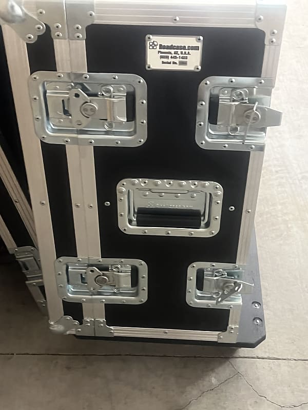 Duel Amp Road Case with Casters Black Reverb