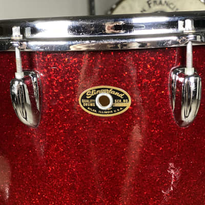 Slingerland Drum Kit 14/12/14/20 1960s - Red Sparkle image 13