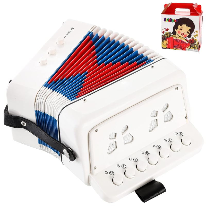 MUSICUBE Kids Accordion Instrument Toys 10 Keys Button Small Accordion for  Boys & Girls Educational Musical Instrument Toys Christmas Gift Choice