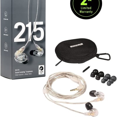 Shure SE215 PRO Wired Earbuds - Professional Sound Isolating Earphones, Clear Sound & Deep Bass, Single Dynamic MicroDriver, Secure Fit in Ear Monitor, Plus Carrying Case & Fit Kit - Clear (SE215-CL) image 2