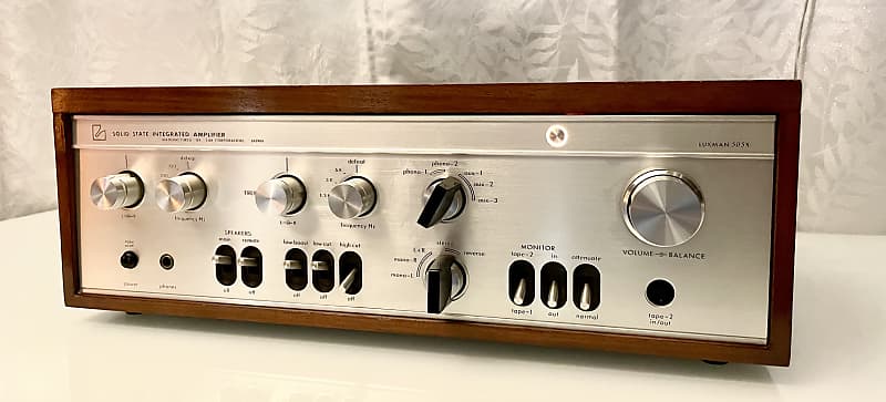 Vintage Rare Luxman SQ505X (30 WPC / 50 WPC) Integrated Amplifier -  Rosewood+ Serviced + Clean