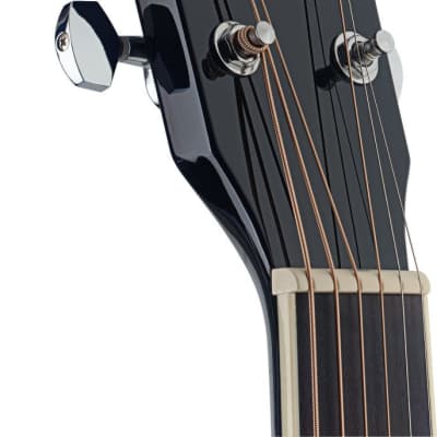 JN Guitars Thin Body Acoustic-Electric Auditorium Guitar - Black - BES-ACE BK image 2