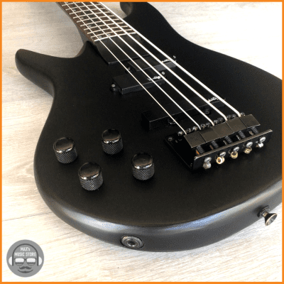 Vantage 750B 5 String Bass Satin Black – Left Handed – New Strings, Leather Strap – Samick 1992 image 6