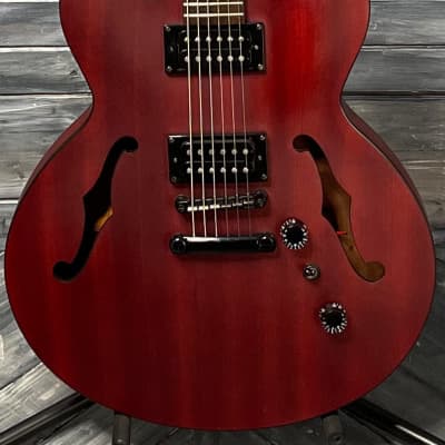 Used Epiphone 2005 Dot Studio Semi-Hollow Electric Guitar with Gig Bag- Worn Cherry for sale