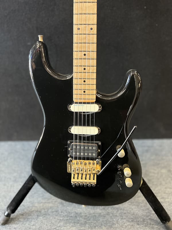 Lasido ? Parts Super Strat Guitar 1980's Made in Canada Gotoh Floyd Black image 1