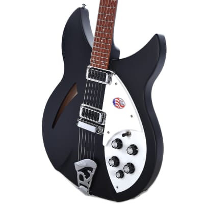 Rickenbacker 330 Thinline Semi-Hollow Electric Guitar - Matte Black image 4