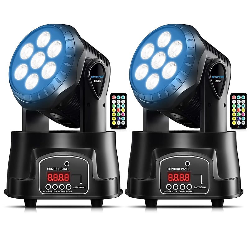 Moving Head Dj Lights,7 X 8W Rgbw Stage Lighting Mini Moving Head, Dmx Dj  Disco Lights Sound Activated, Mini Moving Heads Wash Light For Parties,