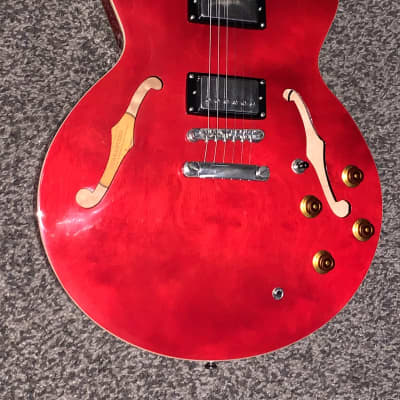 Epiphone The Dot ch  Cherry red electric guitar semi hollow body image 5