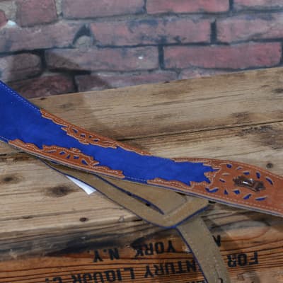 Levy's 2 1/2" MS317PAI-IND Suede Leather Guitar Strap, Indigo w/ FREE Same Day Shipping image 3