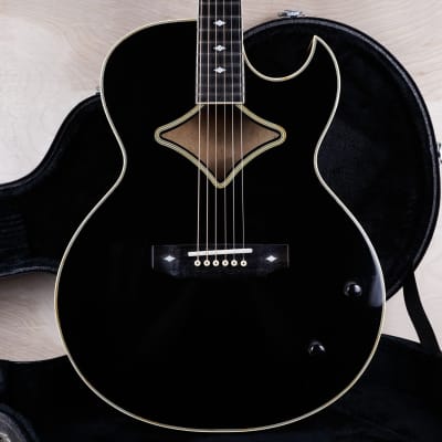 B.C. Rich RAEG2 Acoustic Electric Guitar 1983 Black Made in Japan MIJ w/ Hard Case for sale