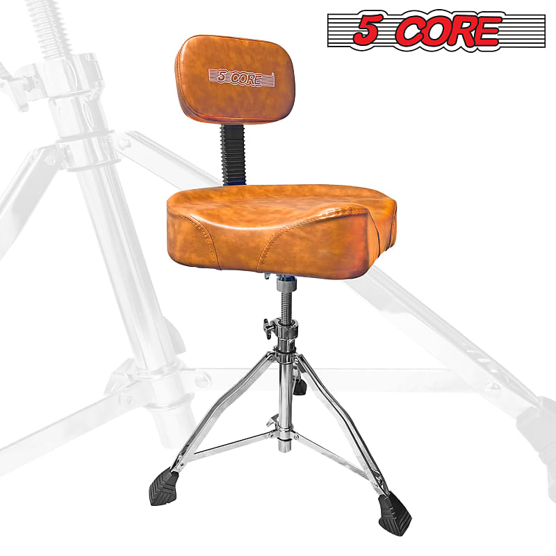 5 Core Drum Throne with Backrest Thick Padded Saddle Drum Seat