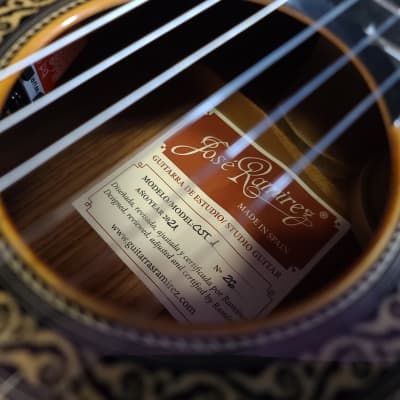 Jose Ramirez Estudio Studio Cutaway 1 Nylon String Classical Guitar w/ Logo'd Hard Case image 3
