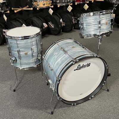 Ludwig Classic Maple Downbeat 12/14/20 Drum Set Kit in Vintage Blue Oyster w/ Club Date Lugs image 1