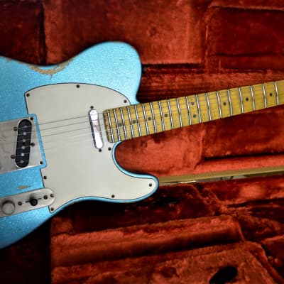 American Fender Custom Telecaster  Standard Relic Blue Sparkle image 8