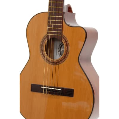 Paracho Elite DEL RIO Classical Requinto Acoustic Guitar, Natural image 4