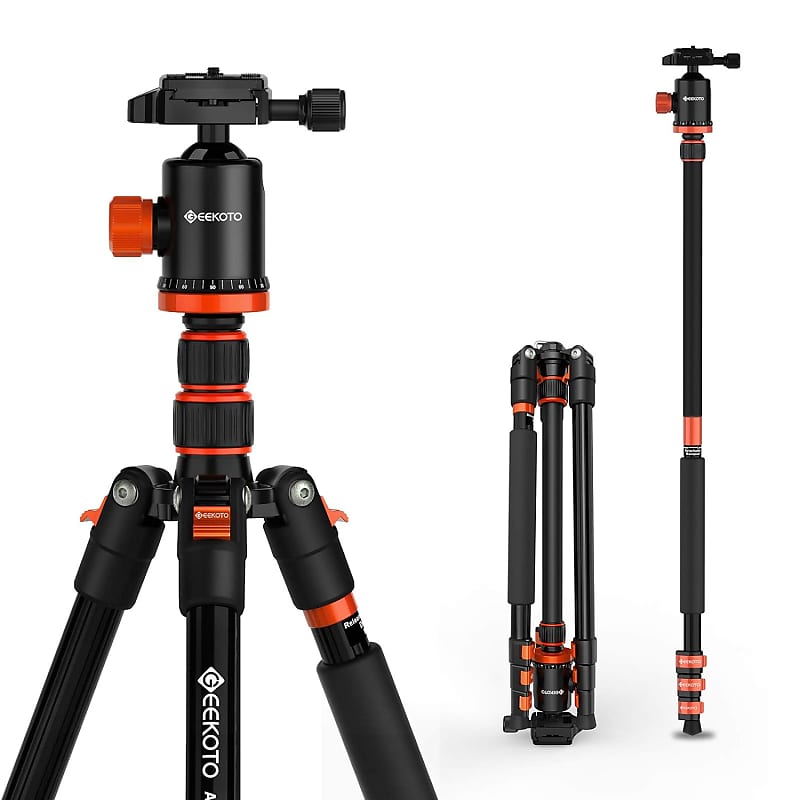 Tripod, Camera Tripod For Dslr, Compact Aluminum Tripod With Reverb