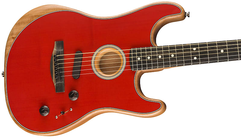 Fender American Acoustasonic Stratocaster Acoustic Guitar - Dakota Red image 1