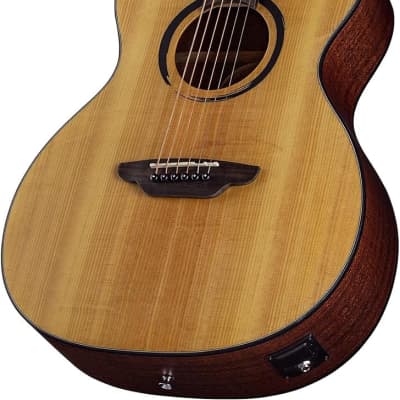 Luna Guitars 6 String Wabi Sabi Folk Solid Top Acoustic/Electric Guitar, Satin Natural, Right, E image 4