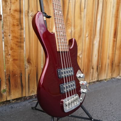 G&L USA Series 750 CLF Research L-2500 Ruby Red Metallic 5-String Bass w/ Black Tolex Case NOS image 3