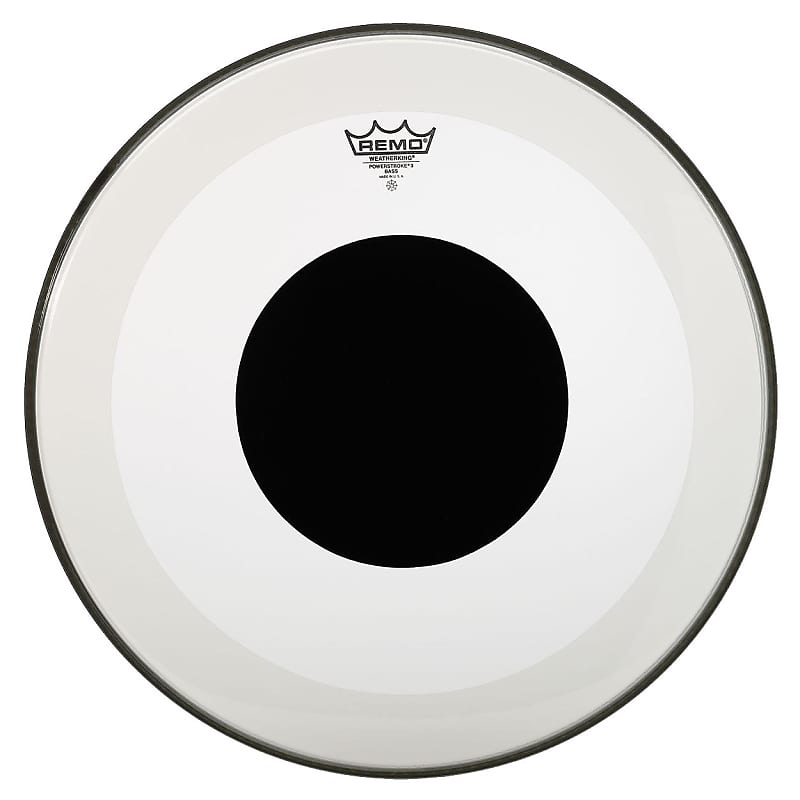 Remo Powerstroke 3 Clear Black Dot Bass Drumhead - 22 Inch image 1