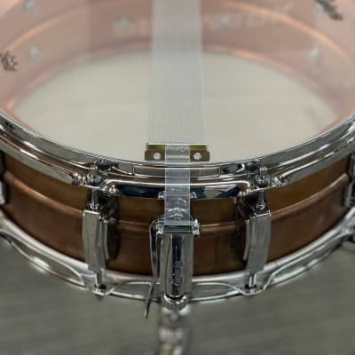 LUDWIG 14X5 COPPERPHONIC SNARE DRUM NATURAL RAW PATINA image 9