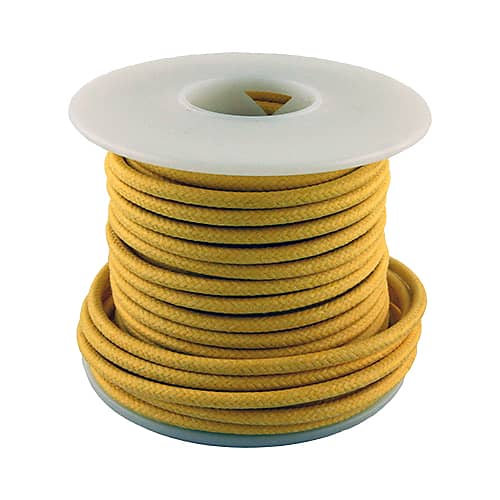 20 AWG Solid Core Cloth Wire 50 Feet, Yellow Reverb