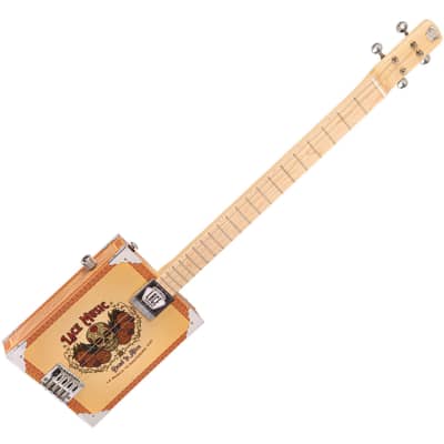 Lace Cigar Box Electric Guitar ~ 4 String ~ Dead Is Alive for sale