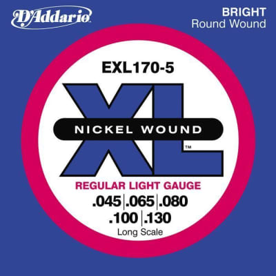 D'addario EXL170-5 Long Scale 5-String Electric Bass Strings (45-130) image 1